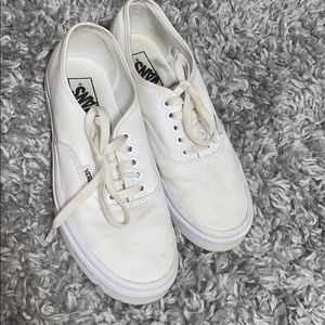 white authentic skate vans